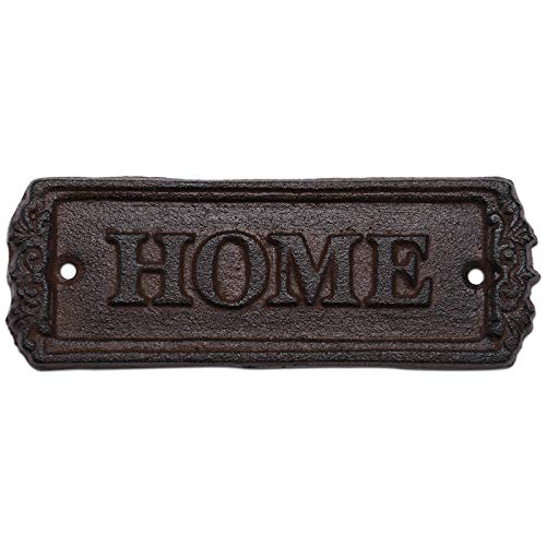 BRASSTAR Cast Iron Welcome to Home Archaize Color Sign Front Door Porch Wall Decor Rustic Farmhouse Garden Entryway Decoration TQZDPT71
