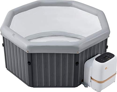 Tekapo Latest Mspa Portable Hot Tub Square 6 Persons Outdoor Bubble Spa Pool Inflation Smart Filtration, UVC Sanitization Technology, 36 Degree Quick Heating