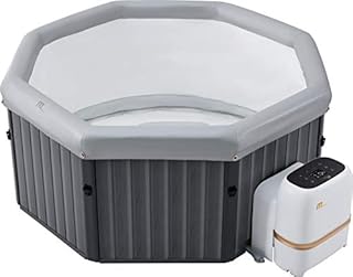 Tekapo Latest Mspa Portable Hot Tub Square 6 Persons Outdoor Bubble Spa Pool Inflation Smart Filtration, UVC Sanitization Technology, 36 Degree Quick Heating