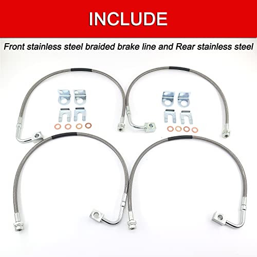 89716 Stainless Brake Lines Compatible with 2007-2018 Jeep Wrangler JK (4pcs)
