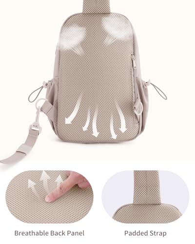 Wandering Nature Sling Bag for Women Lightweight Quilted Crossbody Bag Fits for 11" Tablet with Breathable Back Panel Anti Theft Pocket Padded Strap USB Charge Port, Ideal for Travel, Daily Use - Image 6