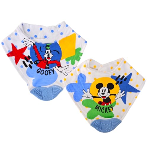 Ellepi 2 bavoirs de dentition disney coton naissance (Mickey)