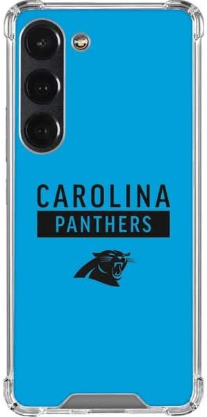 Skinit Clear Phone Case Compatible with Galaxy S23 - Officially Licensed NFL Carolina Panthers Blue Performance Series Design