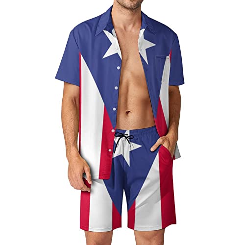 Dominican Flag Casual Beach Suit Summer Beach Shorts 80s 90s Men's Swim Trunks Printed Beach Shorts