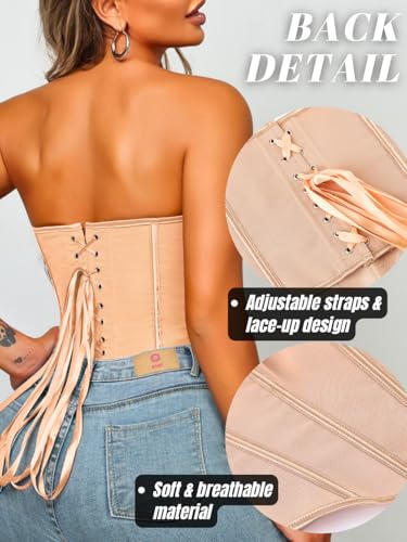 Image of ChiaoLezhee Heart Corset Top For Women, Sexy Concert Outfits Going Out, Strapless Crop Top, Overbust Bustier
