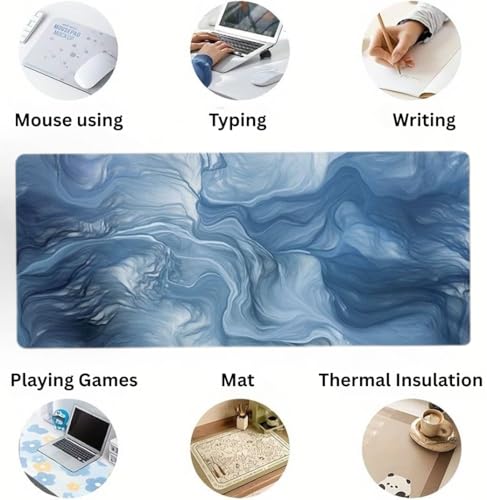 Image of Saco XXL Gaming Mouse Pad for PC - Large Desk Mat 900x400x3mm, Extended Non-Slip Rubber Base, Waterproof Surface, Fluid Design, Big Keyboard Mouse Pad for Office & Home Setup