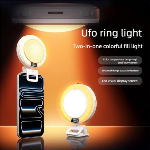 Anneau LED rechargeable USB avec luminosité réglable pour selfie et maquillage - 7