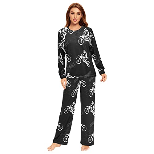 Men's Women's Pajama Set, 2PCs Sleepwear Top & Bottom Pants Pockets (XS-XXL)2