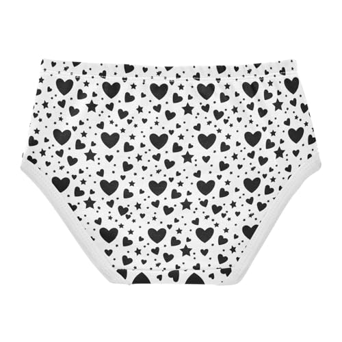 Heart Star Black and White Toddler Girls's Underwear 2T 23028712