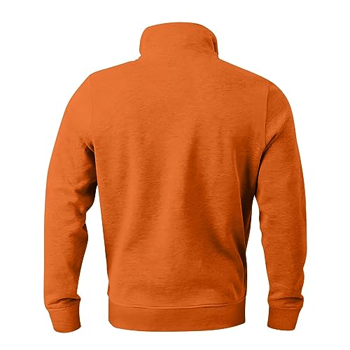 Men's Quarter Zip Pullover Sweatshirt Plus Size Casual Solid Color Lapel Long Sleeve Hoodless Sweaters2
