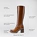 DREAM PAIRS Women's Knee High Boots Chunky Platform Heel Round Toe Boots for Women Side Zipper Stylish Comfortable Tall Boots,Size 7.5,Brown,DWUMKB2516