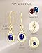 FANCIME Sapphire Dangle Drop Earrings 925 Sterling Silver Yellow Gold Plated Dainty Infinity Blue Gemstone September Birthstone Earring Fine Jewelry Birthday Gifts for Her Women