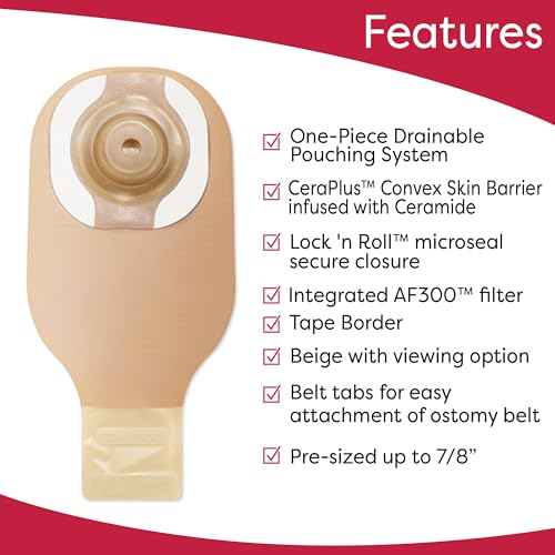 Image of Hollister 8931 CeraPlus Flat 1-Piece 12 inch Without Filter Drainable Ostomy Pouching System with Adhesive Border, 10 Pack, Cut-to-Fit up to 2-1 /2 inch (64 mm)