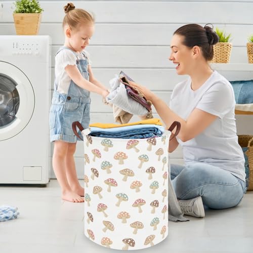 Image of Mushroom hamper,Laundry Basket,Collapsible Canvas Waterproof Storage Bin,Nursery Hamper,Gift Baskets,baby Laundry Hampers,Room Decor(Mushroom)