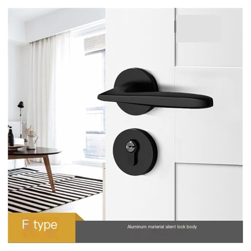 Serrure de porte intérieure en aluminium noir Fsplitlock - 3