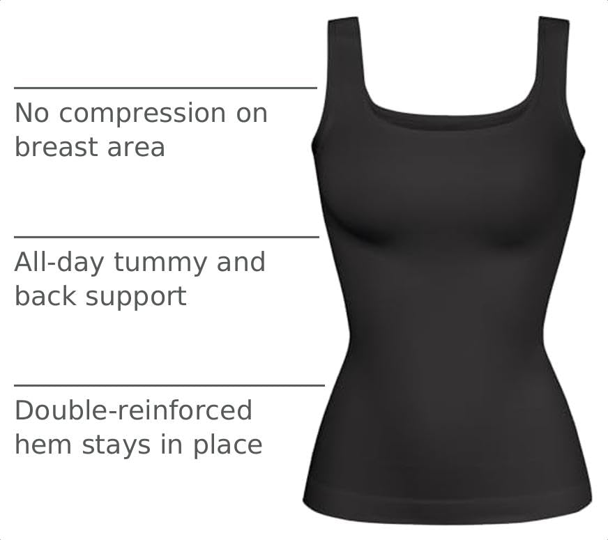 Image of YIOIOIO Womens Shapewear Tank Top Square Neck Tummy Control Compression