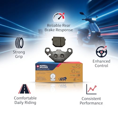 Image of NORELL 8906219821042 Rear Disc Brake Pad Set (01 Set) Compatible with Ola S1 Pro, S1 Pro Sport & S1 Pro Plus | Premium Rear Brake Pads Replacement | High Performance Disc Brake Pad Set
