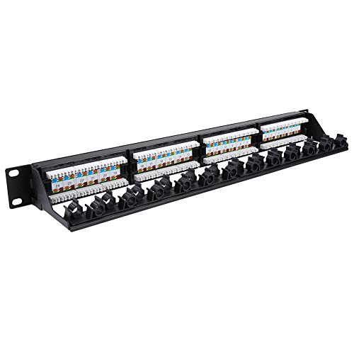 Panel de conexiones CAT6 para red de alta velocidad con 24 puertos y bloque 110