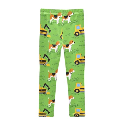 Cute Dog Truck Print Girls Leggings Soft Stretch Workout Yoga Dance Pants for Kids Casual Tights2