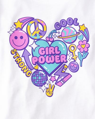 Image of The Children's Place Girls' Trends,Icons Short Sleeve Graphic T-Shirts,4 Pack