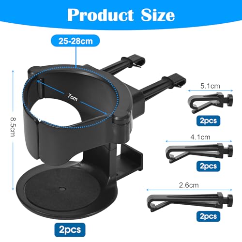 Peevisap 2 Stück Getränkehalter Auto, Becherhalter Auto, Getränke Halter Auto, Flaschenhalter Auto, Mit Auto Belüftungs Clips, Für Kaffeebecher Und Getränkedose