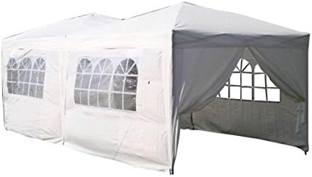 Airwave 6 x 3m Fully Waterproof Pop Up Gazebo with Six Side Panels and Carrybag - White