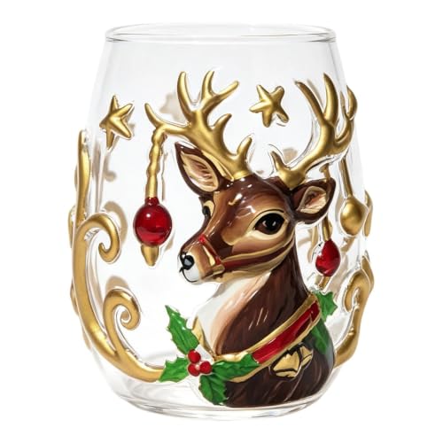 Genérico Taza arte la Navidad 3D, regalo sin tallo cristalería día