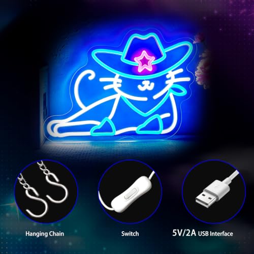 Image of Neon Sign, Cat Neon Signs for Wall Decor LED Signs Neon Light
