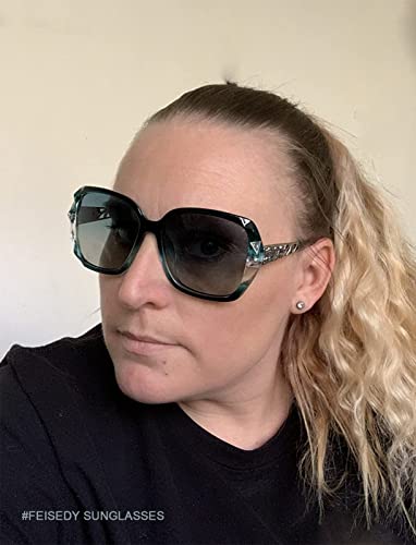 Feisedy Classic Polarized Women Sunglasses Sparkling Composite Frame B2289 #TOP3