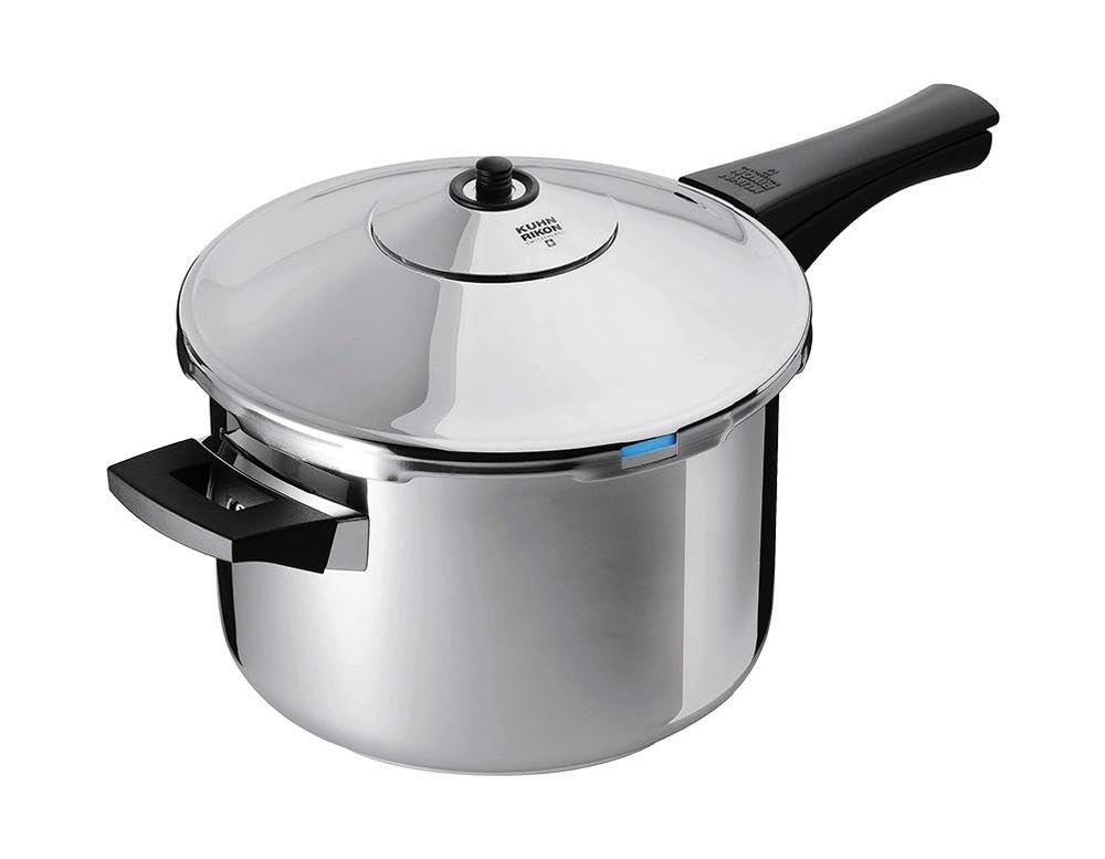 Kuhn RikonPressure Cooker Duromatic Inox 3.5L/20cm Food Steamer with Long Handle. Multi Cooker Hotpot with Auto Lock Lid. Stainless Steel Pot. Instant Cook Pot – 10 Year Kuhn Rikon Cookware Guarantee
