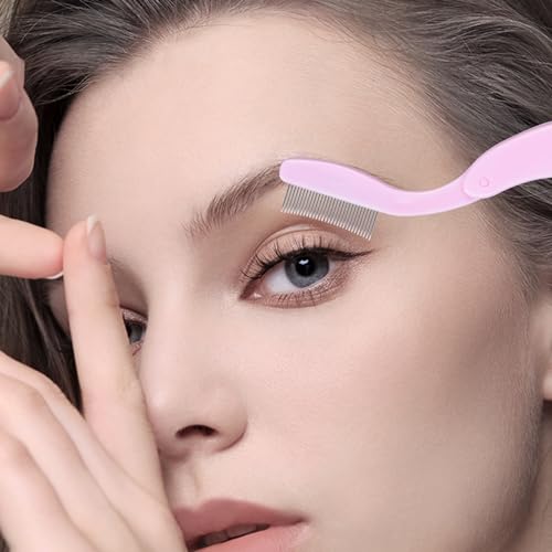Eyelash Separator Eyelash Comb Lash Separator Tool MSQ Mascara Brush Eyelash Brush Separator Mascara Comb Mascara Applicator (Pink 1PCS)