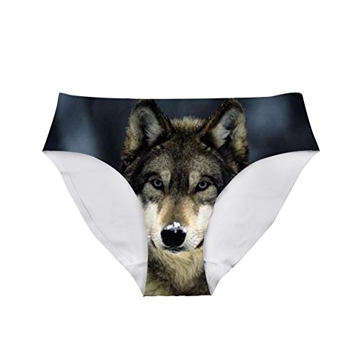 Image of Dellukee Sexy Women Underwear Briefs Breathable Hipster Panty White Alpaca Print