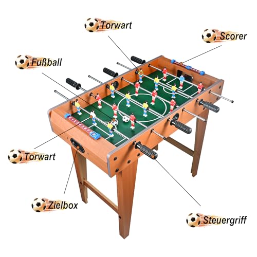 Tigvio Mini Tischkicker, Hoher Füße Kickertisch Tischkicker Kinder mit 6 Stangen und 4 Tischkicker Bälle, 69×37×65cm Tischfussball Kinder und Erwachsene, Einfach zu Montieren – Bild 4