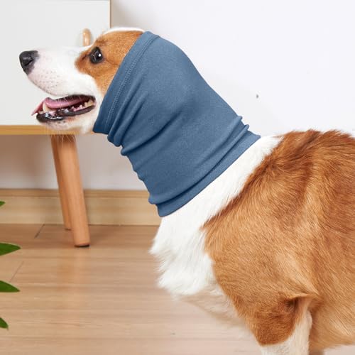 Image of Nanaki Dog Calming Hoodie Ear Wraps for Dogs, Ear Protection Dog Fireworks Ear Head Muffs Dog Warp Anxiety Relief, Dog Hematoma Ear Wrap, Dog Head Cover The Grooming and Force Drying Dog Ear Protector