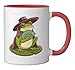 Call Me Magic Tshirt Cuz I Be Gathering Fun Wizard Frog Mage Ceramic Mug, Red/White