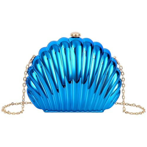 Image of Women Seashell Evening Bag Purse Mermaid Chain Strap Clutch Handbag Shoulder Bag | Seashell