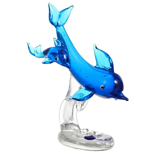 Statuine di delfini di cristallo - a forma di , colori chiari e bellissimi, fatte a mano, delicate e adorabili, delfini di cristallo