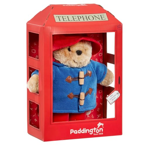 Ours Paddington en peluche dans sa boîte cabine téléphonique, le cadeau idéal