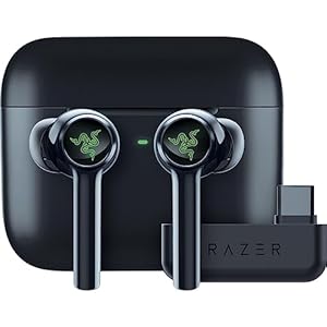 NEW Razer Hammerhead Pro HyperSpeed Wireless Gaming Earbuds for PC, PlayStation, Switch, Mobile: Adjustable ANC – Fast Wireless Charging Case – 30 Hr Battery – Bluetooth 5.3 – Chroma RGB – Black