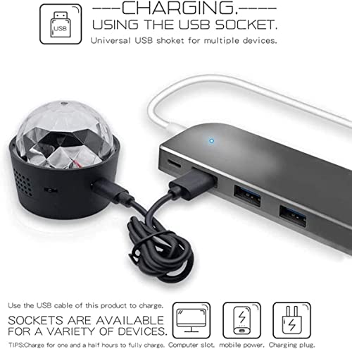 4 Packs Mini Disco Ball Lights, Voice Activated Multicolor Disco Ball Lights, Usb Rechargeable Battery Car Decorative Lights, Led Stage Lights, Christmas Lights, Kids Party Room Party Lights #TOP2