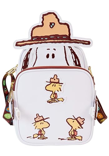 Loungefly Peanuts 50th Anniversary Snoopy's Beagle Scouts Crossbuddies® Cosplay Crossbody Bag with Coin Bag, White3