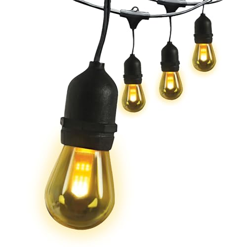 Image of Feit Electric LED String Lights with Flame Bulbs Effect, 12ft Commercial Grade and Shatter Resistant String Lights, 6 Sockets, Linkable, 15,000-Hour Lifetime, SL12-6 /FLAME, 7 Bulbs Included