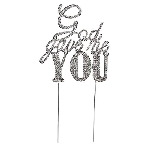 Pixnor Sparkle Rhinestone God Gave Me You Wedding Cake Topper Bling Custom Decoration Large