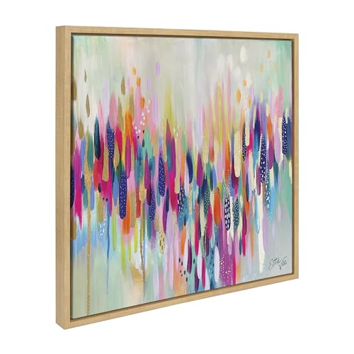 Kate and Laurel Sylvie Brushstroke 154 Framed Canvas Wall Art