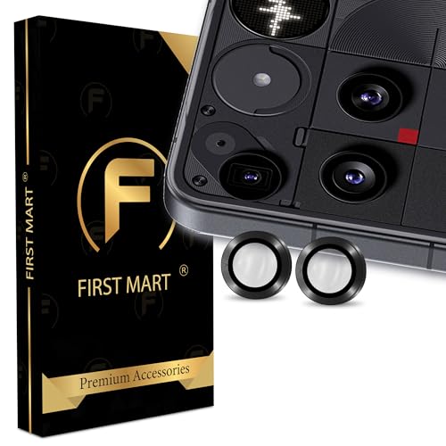 Image of FIRST MART Camera Lens Protectors Compatible With Nothing Phone 3 Tough HD Individual Aluminum Alloy Lens Ring Cover, Scratch Resistant, Thin Lens Protection| Black, 1 Pack