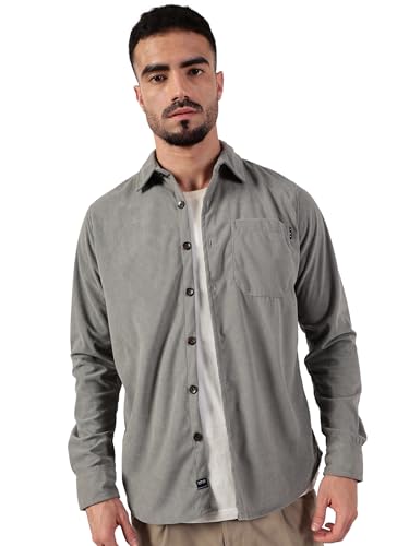 Image of Thomas Scott Men's | Corduroy | Full Sleeve | Slim Fit | Polyester-Blend | Single Pocket | Spread Collar | Casual Shirt