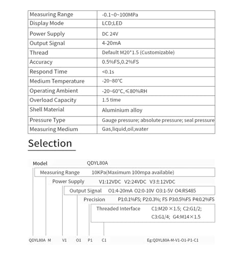 Transducteur de pression RS485 avec écran pour contrôle hydraulique - 5