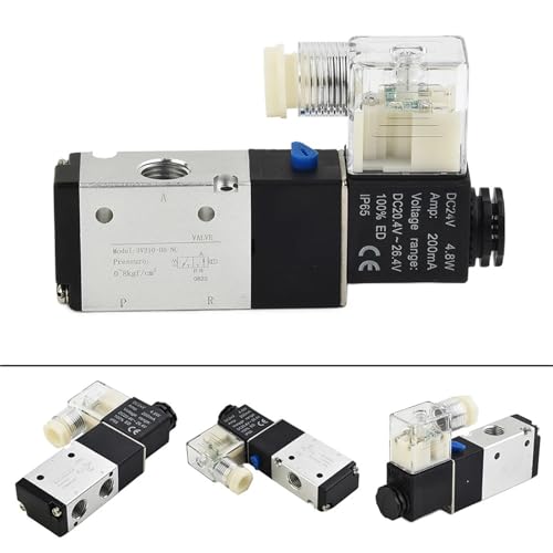 Électrovanne pneumatique en alliage d'aluminium 3V21008 orifice 1/4