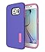 TOTU Heavy Duty Dual Layer Protective Case Hybrid Bumper Scratch Resistant Shock-absorbing Defender Carrying Case for Samsung Galaxy S6 Edge - Indigo Violet/Light Rose