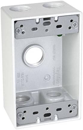 TayMac SB550WH 耐候性ボックス 1ギャング (5) 1/2インチコンセント ホワイト